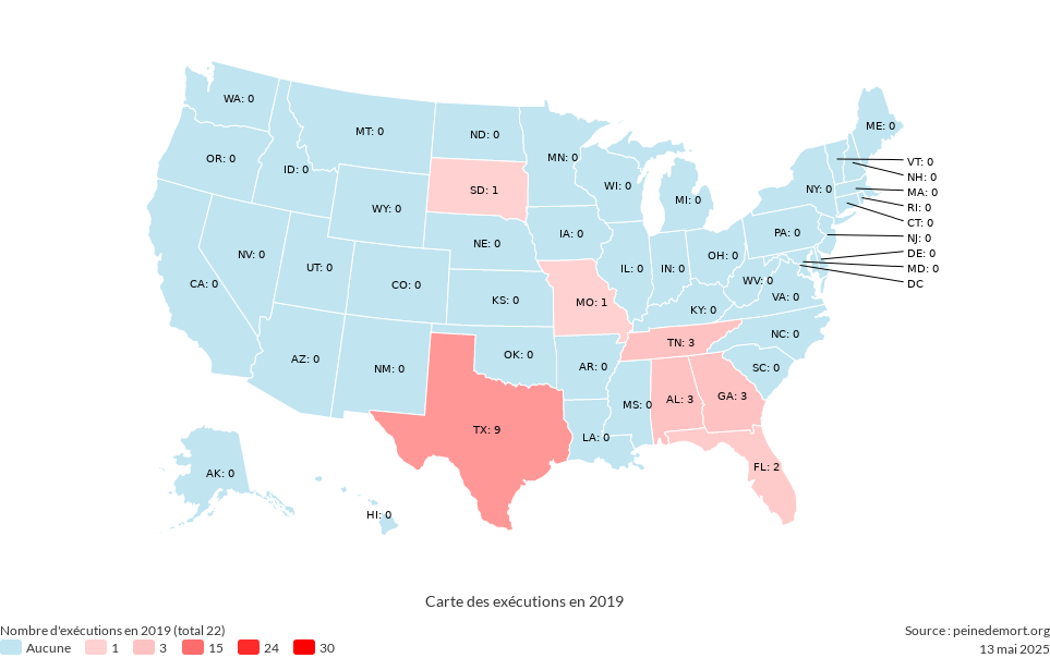 Pdm Les Exécutions Aux états Unis En 2019